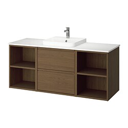 Current variation Brown oak effect / white marble effect