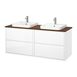 Current variation High-gloss white / brown walnut effect