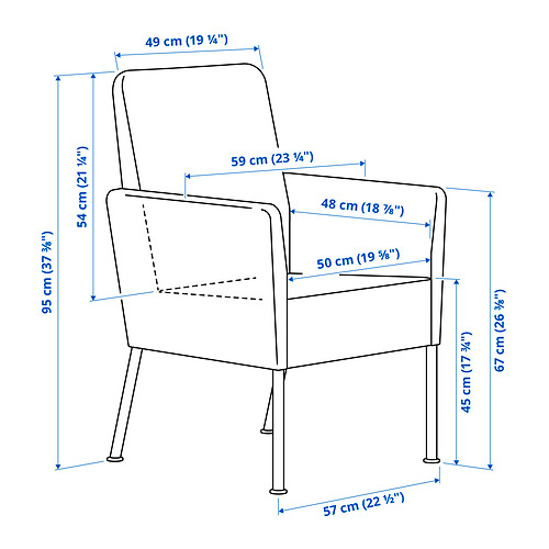 Ilustración con medidas del producto: VITTSKÄR.