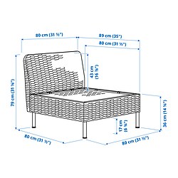 Ilustración de medidas - VITTSKÄR sillón modular
