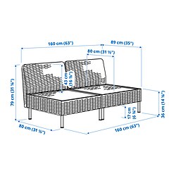 Ilustración de medidas - VITTSKÄR sofá modular 2 plazas