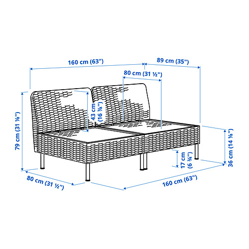 VITTSKÄR, sofá modular 2 plazas. 3 de 3 abrir diálogo