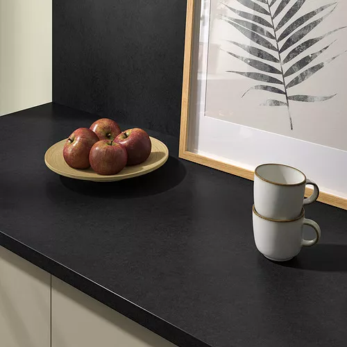 IKEA El Hierro - EKBACKEN encimera, negro/laminado, 186x2.8 cm