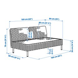 Ilustración de medidas - VITTSKÄR sofá de 2 plazas