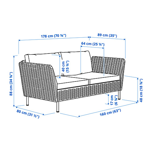 VITTSKÄR, modular loveseat. 5 of 5 open dialog
