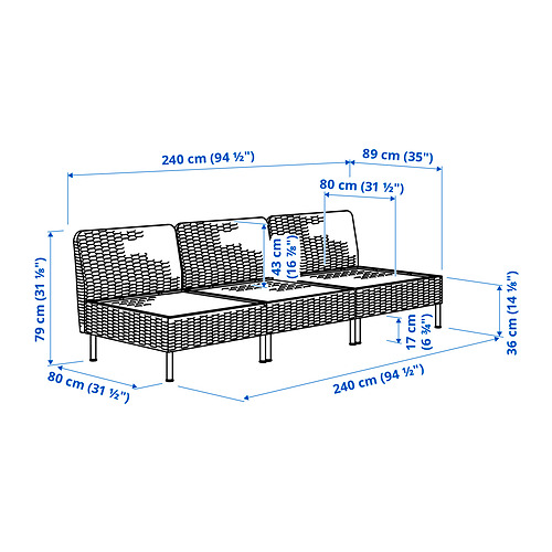 VITTSKÄR, sofá modular 3 plazas. 3 de 3 abrir diálogo