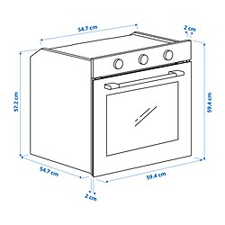 Ilustración de medidas - SPJUTBO horno con ventilador