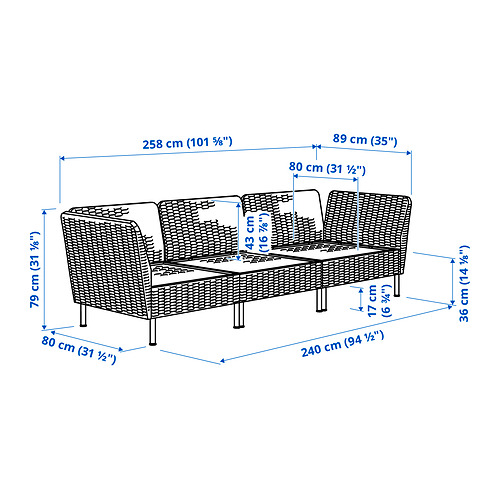VITTSKÄR, sofá modular 3 plazas. 3 de 3 abrir diálogo