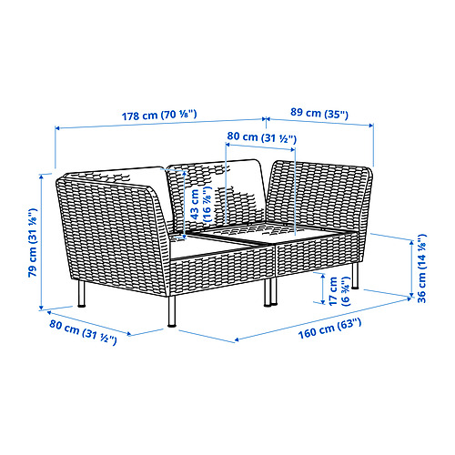 VITTSKÄR, sofá modular 2 plazas. 3 de 3 abrir diálogo