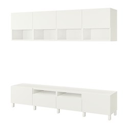BESTÅ, mueble TV con estantería, Blanco / Lappviken blanco