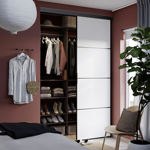 SKYTTA / AURDAL, reach-in wardrobe with sliding door. 4 of 5 open dialog