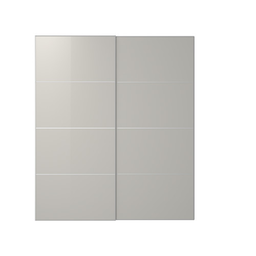 Puertas correderas HOKKSUND - blanco de alto brillo. Estructura de aluminio con paneles de fibra óptica.
