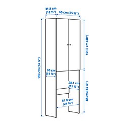 Measurement Illustration - NYSJÖN cabinet for washing machine
