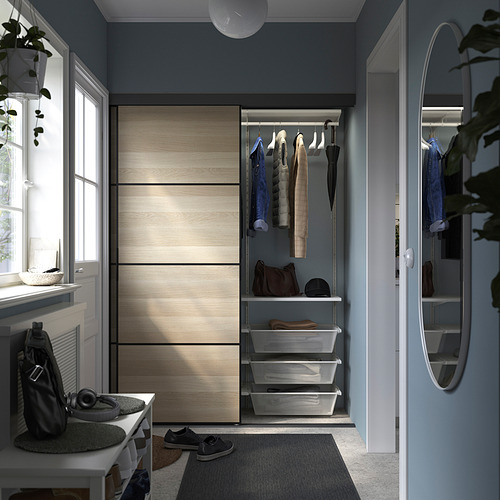 SKYTTA / BOAXEL, reach-in wardrobe with sliding door. 5 of 6 open dialog
