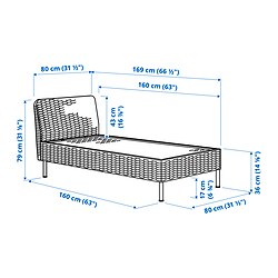 Ilustración de medidas - VITTSKÄR chaise longue modular