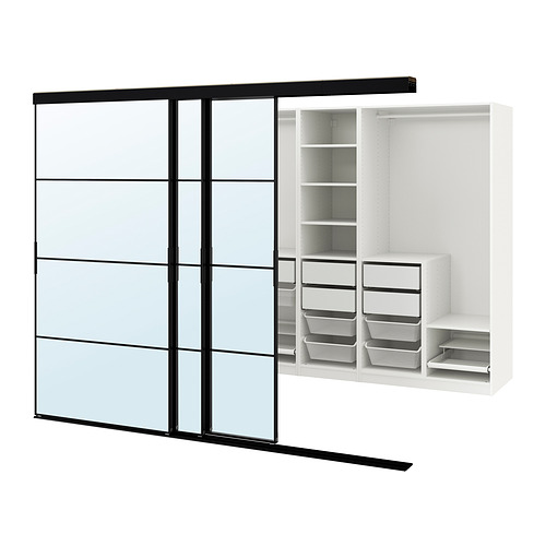 SKYTTA / PAX, walk-in wardrobe with sliding doors. 1 of 2 open dialog