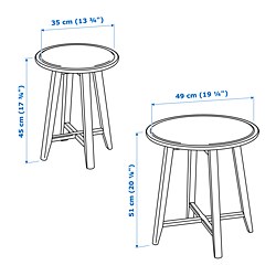 Measurement Illustration - KRAGSTA nesting tables, set of 2