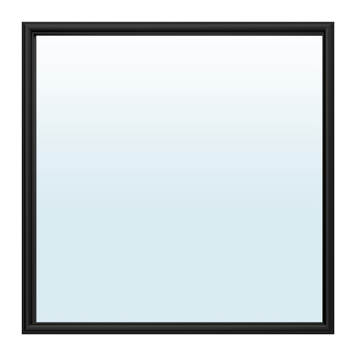 Espejo NYPONBUSKE: cuadrado, negro, diseño elegante, seguro para la pared, vidrio reflectante.
