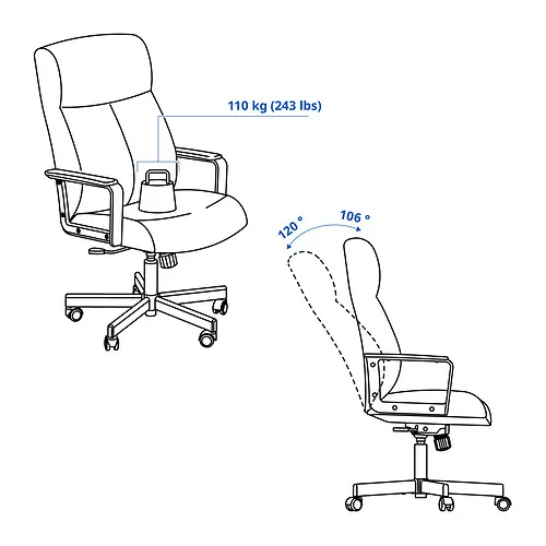 IKEA El Hierro - MILLBERGET silla giratoria, Murum marrón dorado