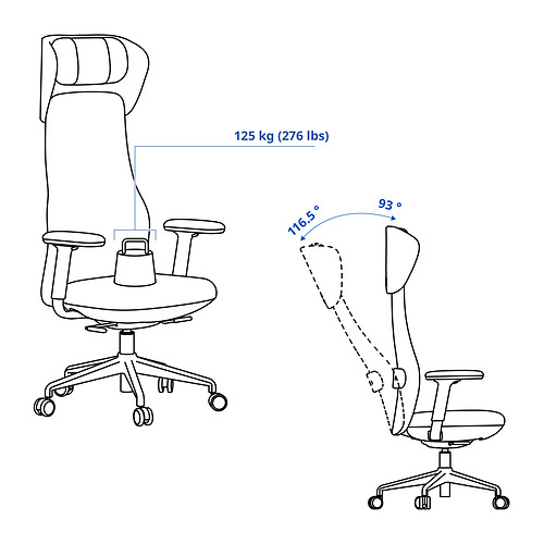 GRÖNFJÄLL, office chair with arm/headrest 4 of 15 open dialog