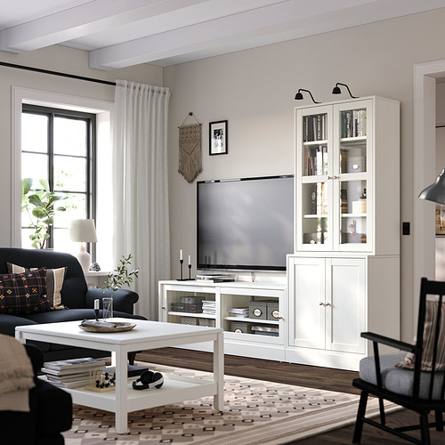 HAVSTA, TV storage combination/glass doors 2 of 7 open dialog