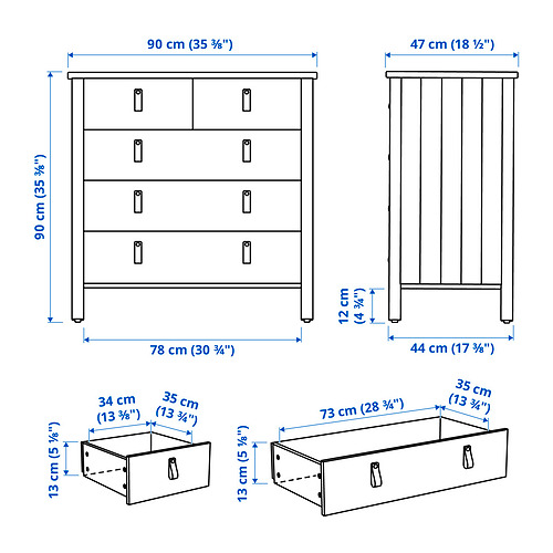 BJÖRKSNÄS, 5-drawer chest 6 of 6 open dialog