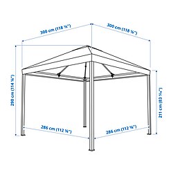 Ilustración de medidas - HIMMELSÖ cenador