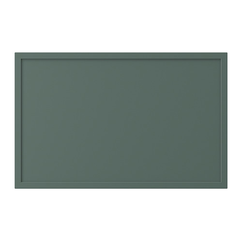 Puerta de almacenamiento rectangular verde KRUKMAKARE. Diseño moderno y minimalista, elegante acabado en plástico.