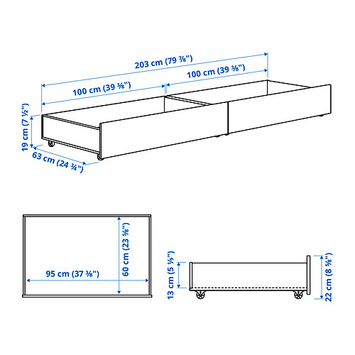 GULLABERG, underbed storage box, set of 2. 4 of 4 open dialog