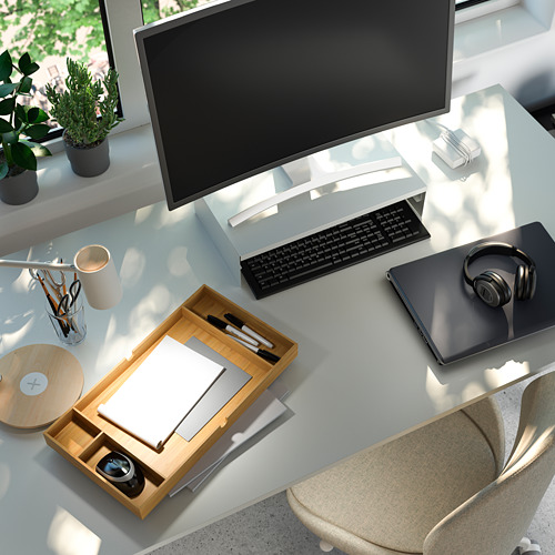ELLOVEN, monitor stand with drawer 8 of 9 open dialog