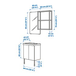 Ilustración de medidas - ENHET baño