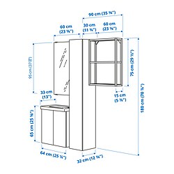 Ilustración de medidas - ENHET baño