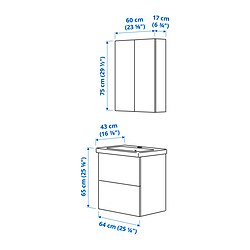 Ilustración de medidas - ENHET baño