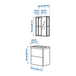 Ilustración de medidas - ENHET baño