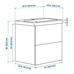 Measurement Illustration - ENHET/TVÄLLEN wash-stnd w drawers/wash-basin