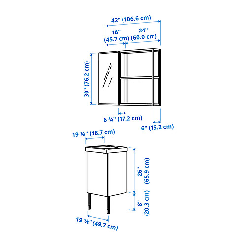 Measurement Illustration - ENHET bathroom