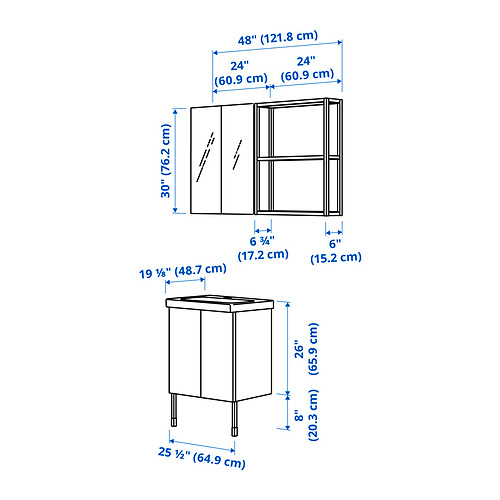Measurement Illustration - ENHET bathroom
