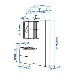 Measurement Illustration - ENHET bathroom