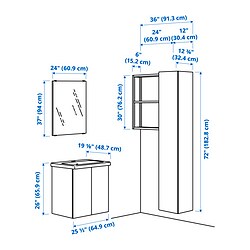 Measurement Illustration - ENHET bathroom