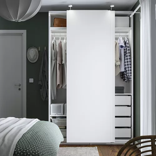 IKEA Lanzarote PAX/HASVIK armario con puertas correderas, blanco