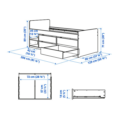 SLÄKT, bed frame w/storage+slatted bedbase 5 of 5 open dialog