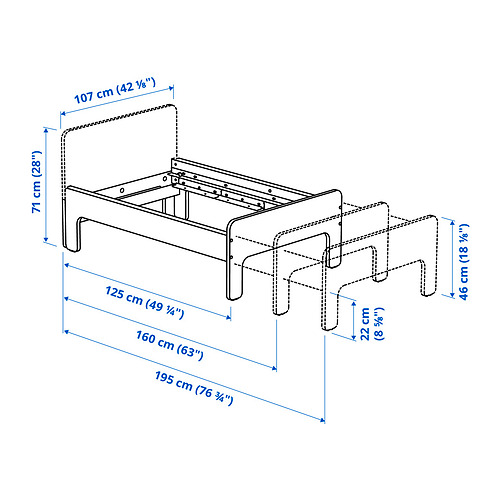 SLÄKT, extendable bed frame. 2 of 2 open dialog