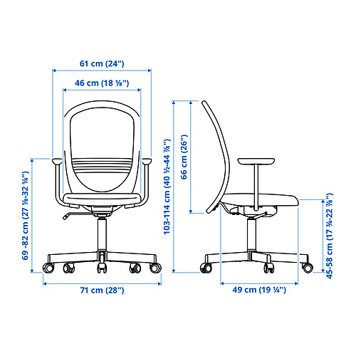 FLINTAN, office chair with armrests 3 of 9 open dialog