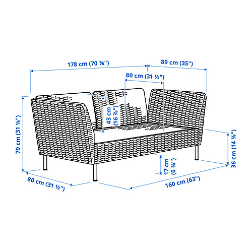 VITTSKÄR, sofá modular 2 plazas. 3 de 3 abrir diálogo