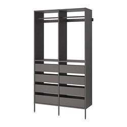 AURDAL, wardrobe combination, Dark gray