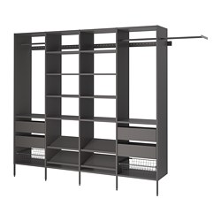 AURDAL, wardrobe combination, Dark gray