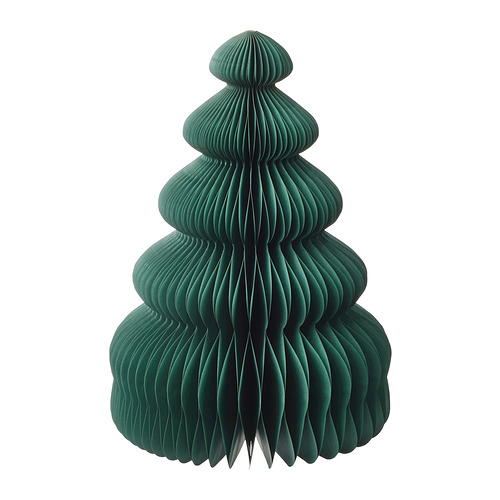 Árbol de navidad de papel verde oscuro, forma cónica, fácil de plegar, decoración de mesa.