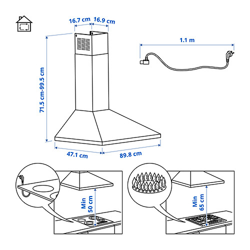 RYTMISK, wall mounted range hood 7 of 7 open dialog