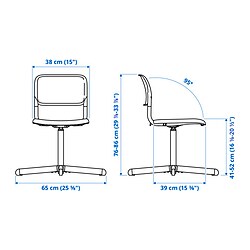 Ilustración de medidas - SMÄLLEN silla giratoria
