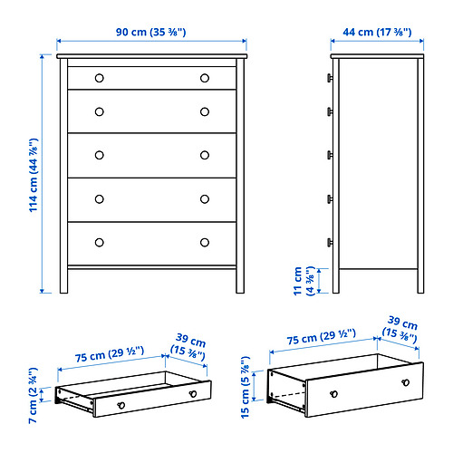 KOPPANG, 5-drawer chest 5 of 5 open dialog